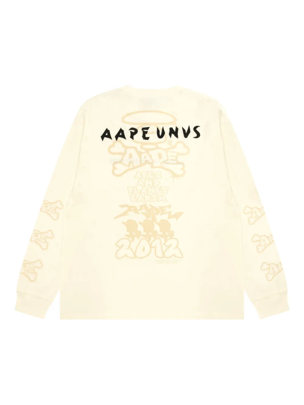AAPE BY *A BATHING APE graphic-print long-sleeve T-shirt - Beige