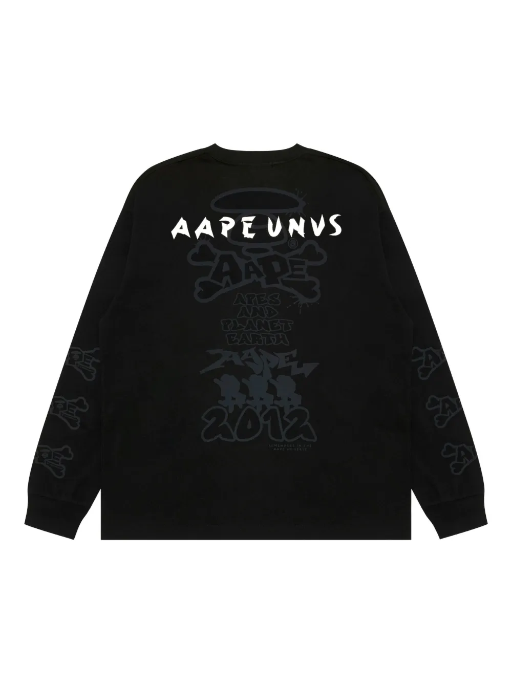 AAPE BY *A BATHING APE logo-detail long-sleeve T-shirt - Zwart
