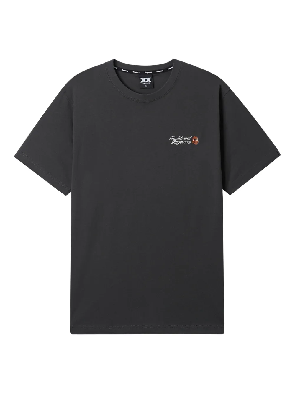 FINGERCROXX camiseta con logo bordado | gris | Image 1