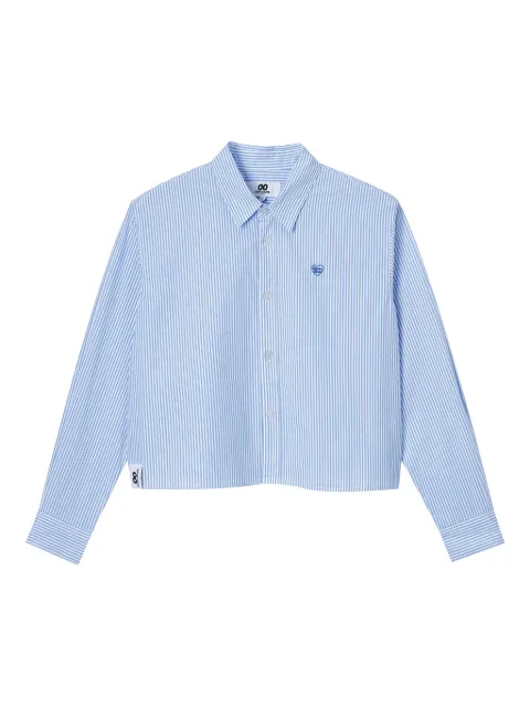 CHOCOOLATE stripe-pattern embroidered-logo shirt