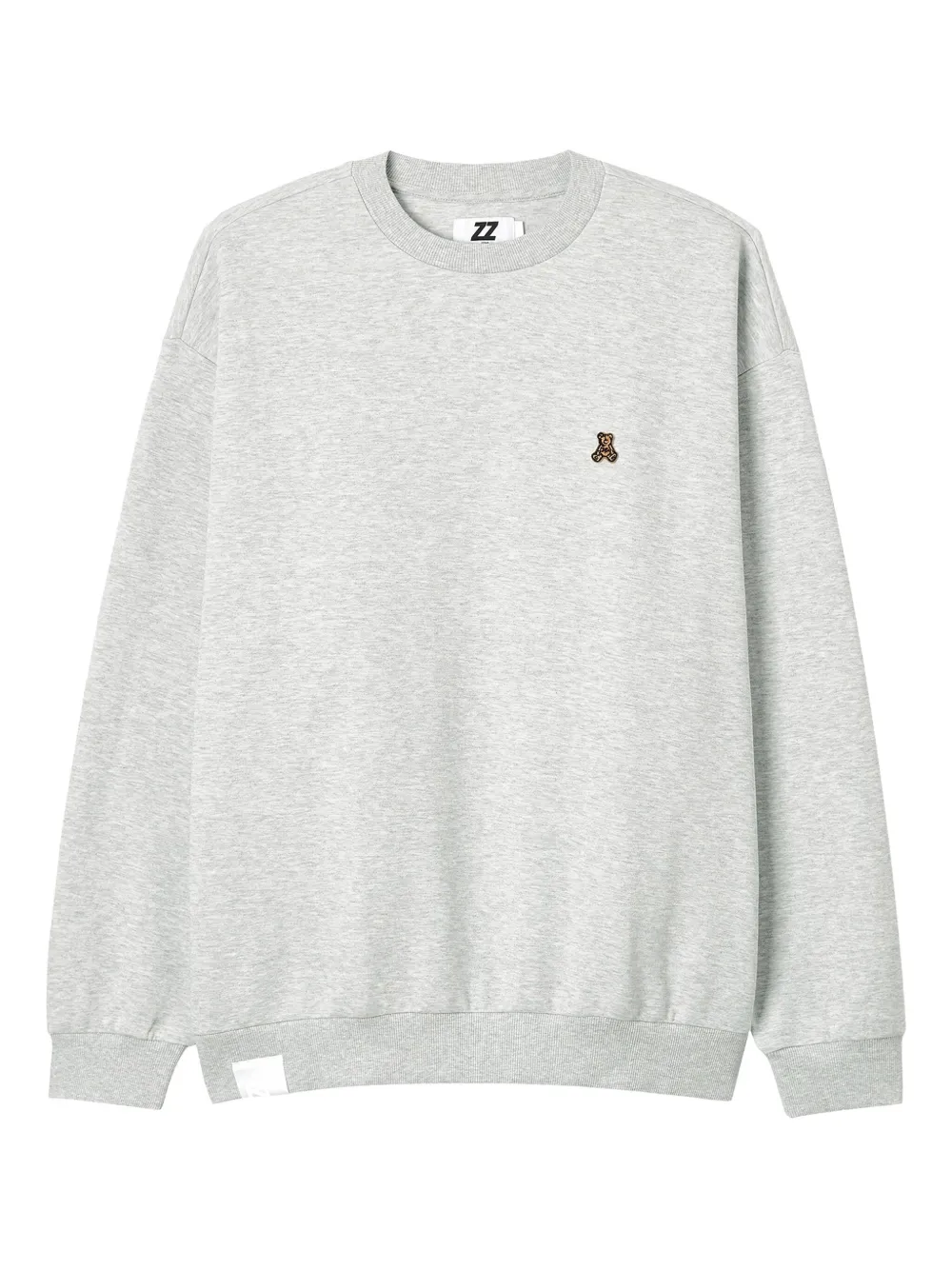 Izzue Teddy Bear-embroidered Crew-neck Sweatshirt In Gray
