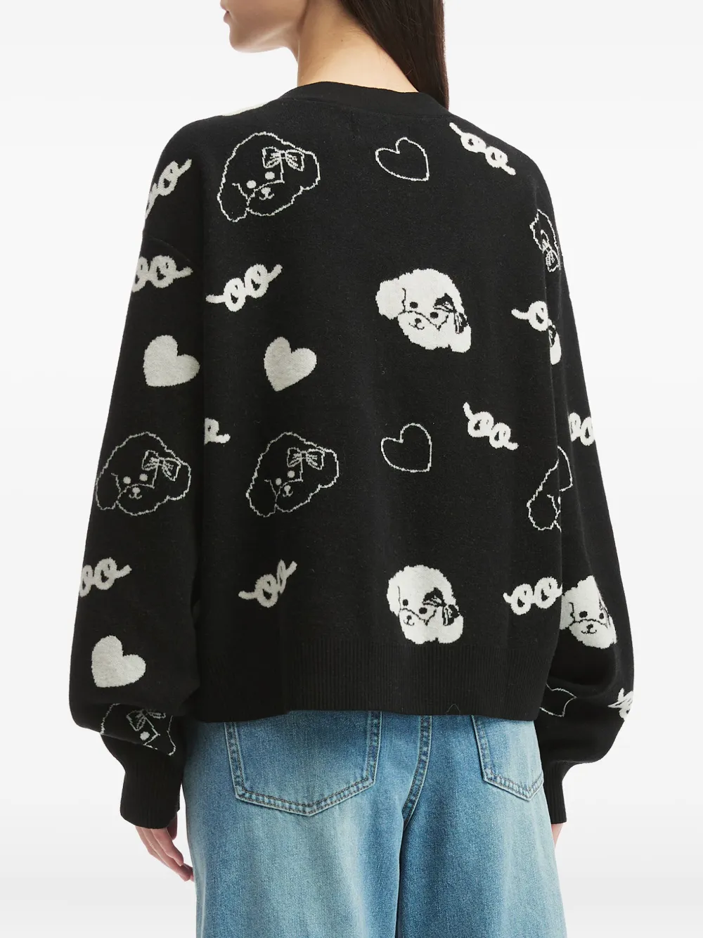 Chocoolate Button-up Cardigan In Black