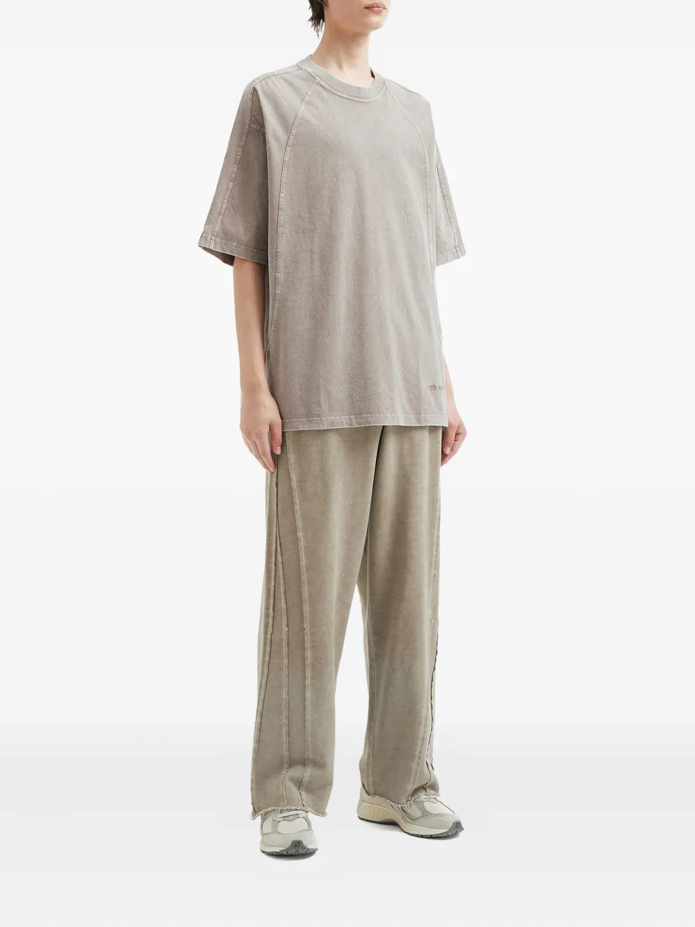 Izzue Curved-hem Cotton T-shirt In Neutral