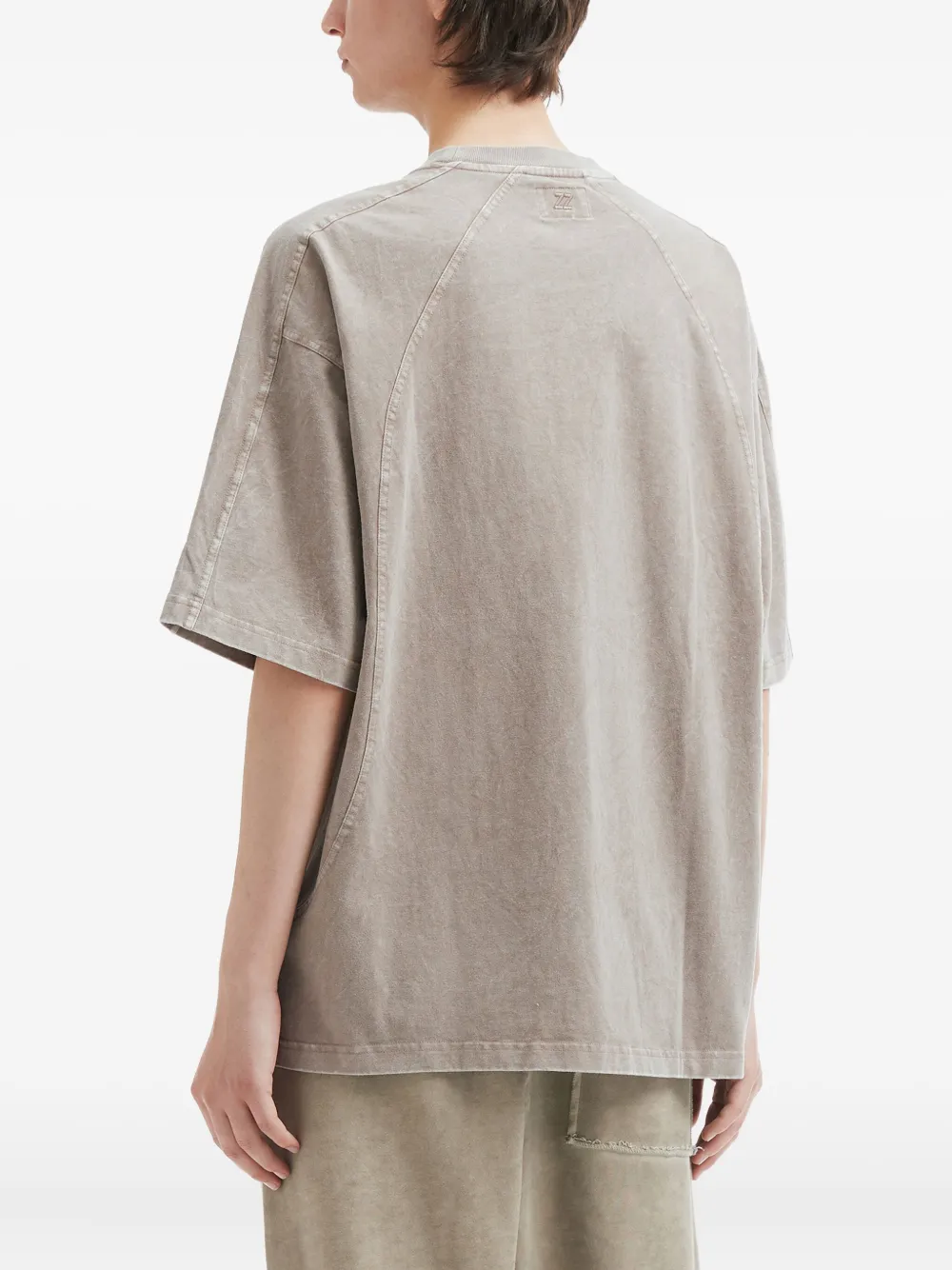 Izzue Curved-hem Cotton T-shirt In Neutral