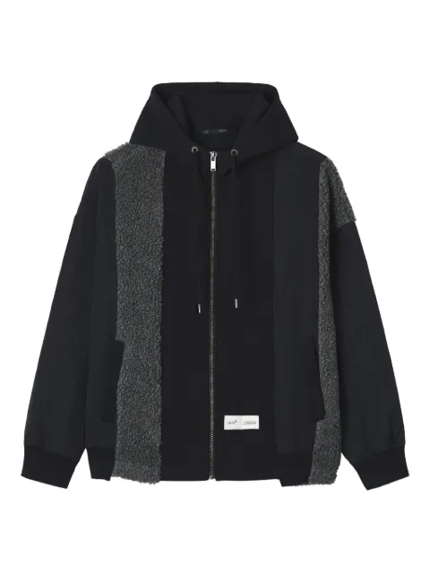 FIVE CM fleece-panelled zip-up hoodie