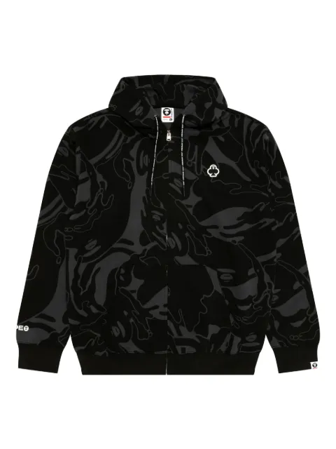 AAPE BY *A BATHING APE® abstract-print zip-up hoodie