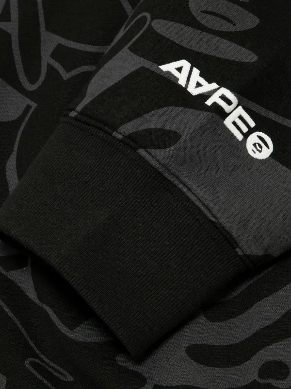 AAPE BY *A BATHING APE® abstract-print zip-up Hoodie | Black