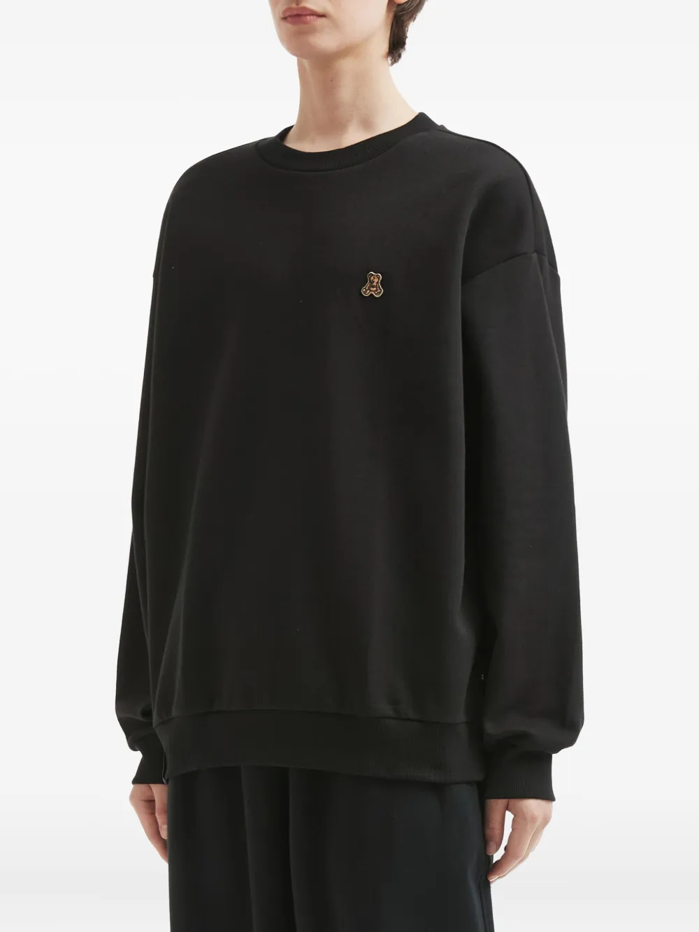Izzue Sweater met teddybeerpatch - Zwart