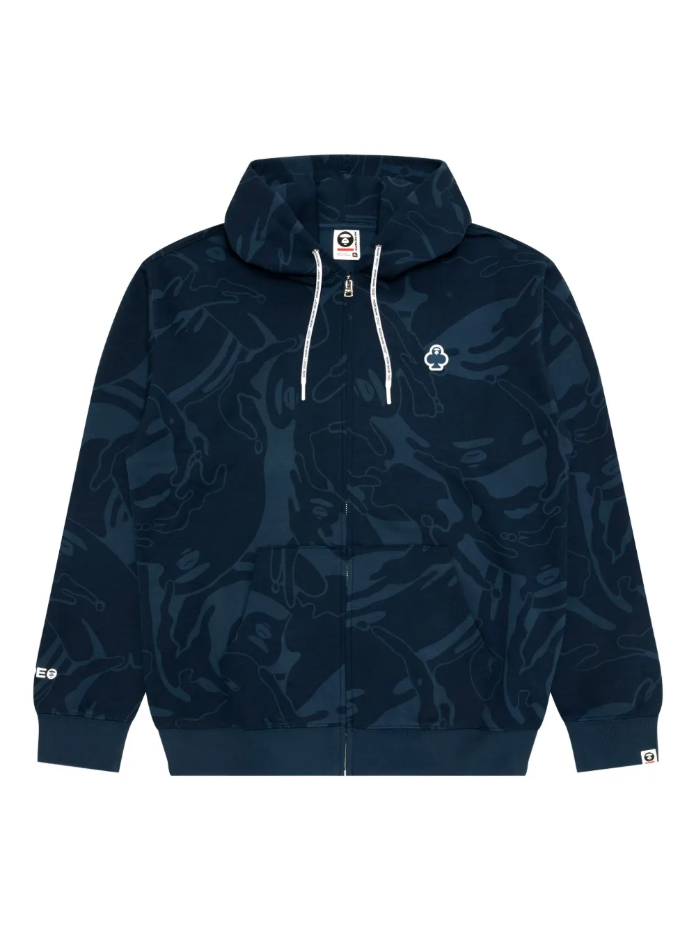 AAPE BY *A BATHING APE® abstract-print zip-up hoodie | Blue | Image 1