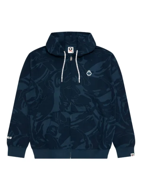 AAPE BY *A BATHING APE® abstract-print zip-up hoodie