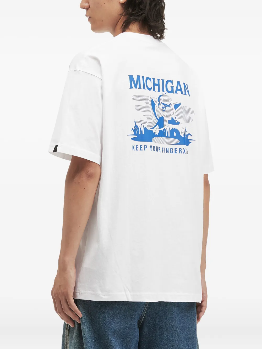 Fingercroxx Cherub-embroidered T-shirt In White