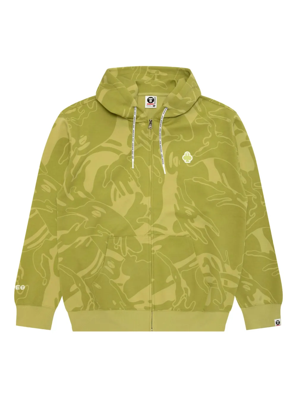 AAPE BY *A BATHING APE® abstract-print zip-up hoodie | Green | Image 1