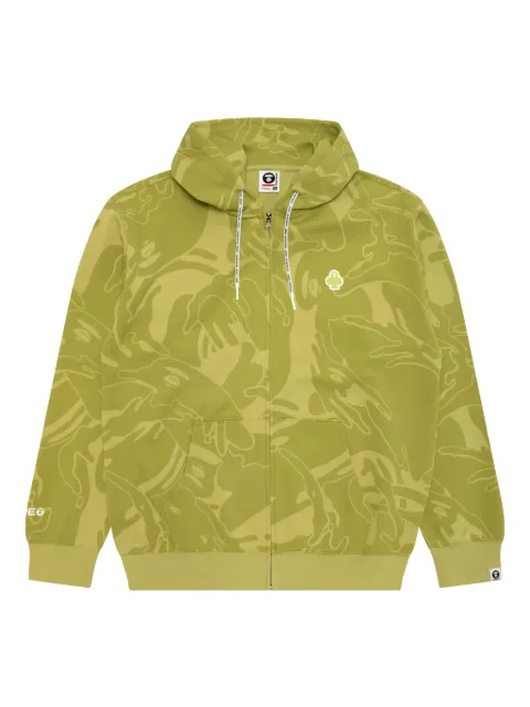 AAPE BY *A BATHING APE® abstract-print zip-up hoodie
