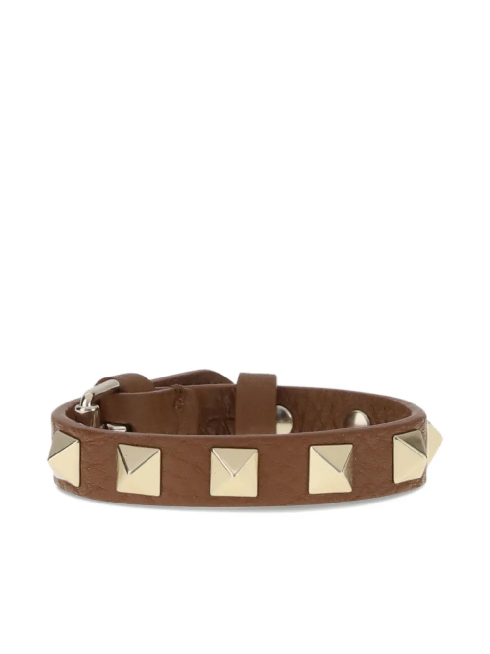 Valentino Garavani Rockstud leather bracelet - Bruin