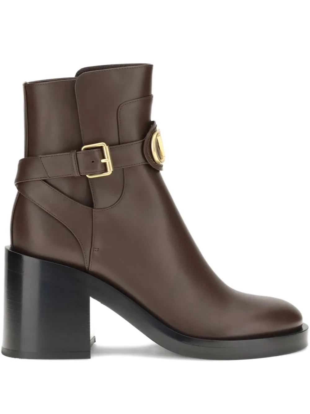 Valentino Garavani 90mm V-logo buckled ankle boots Bruin