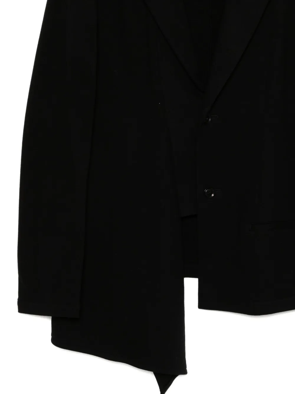 Y's Asymmetric-combed Blazer In Black