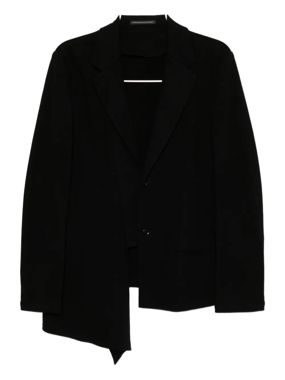 Y's asymmetric-combed blazer | Black | Image 1