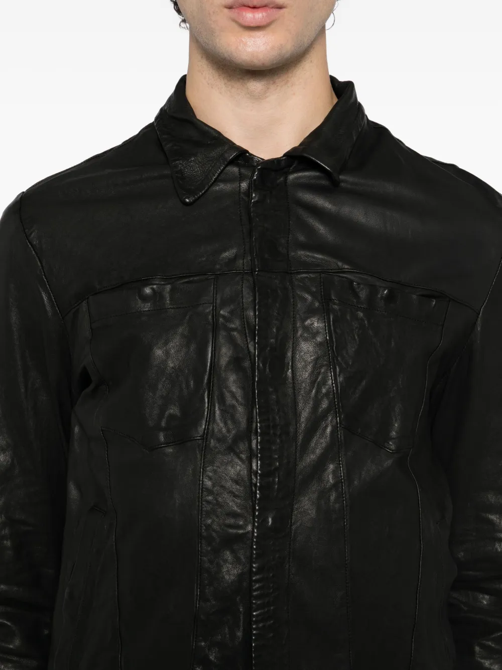 Giorgio Brato Leren jack Zwart