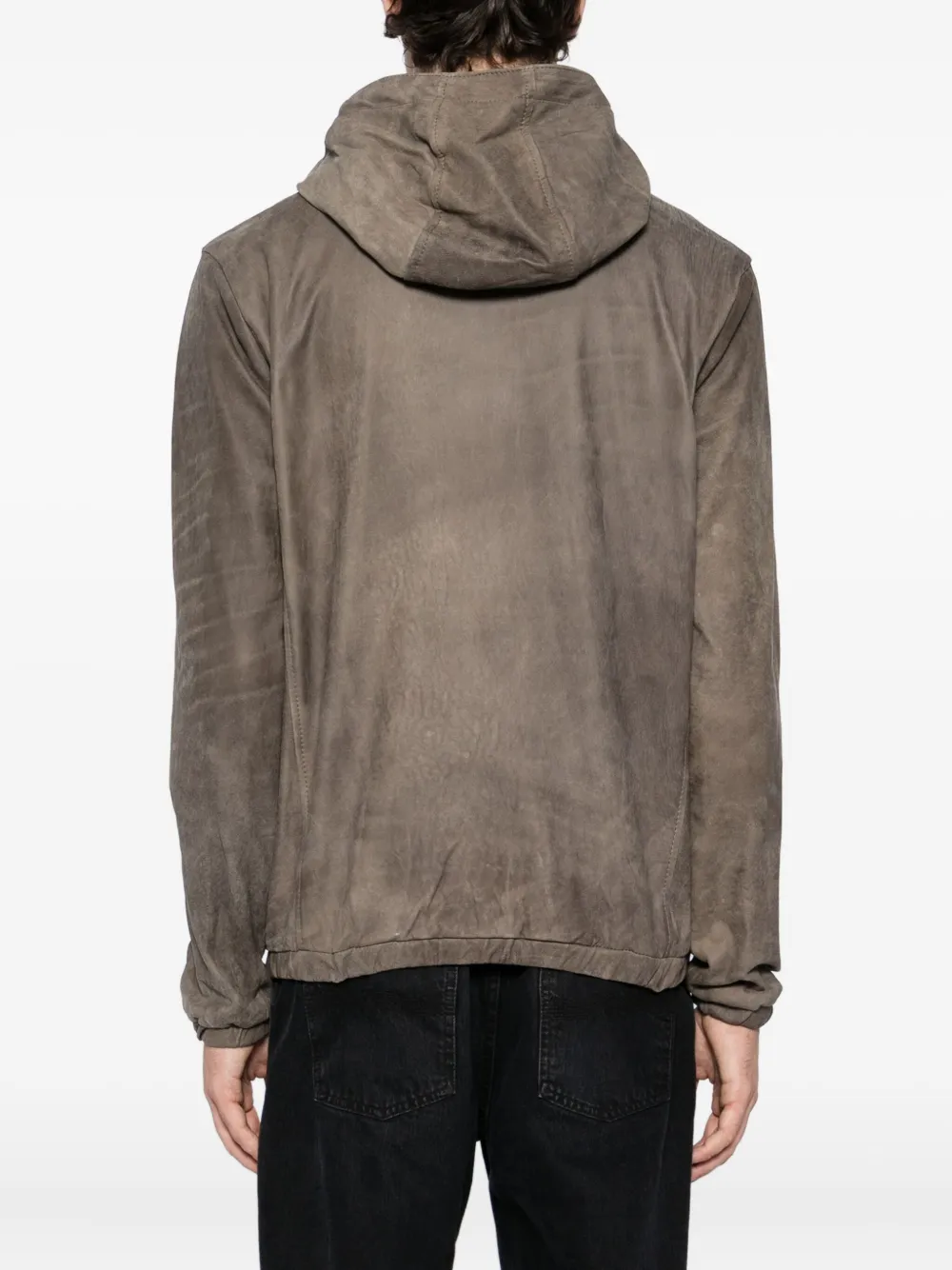 Giorgio Brato Leather Jacket In Gray