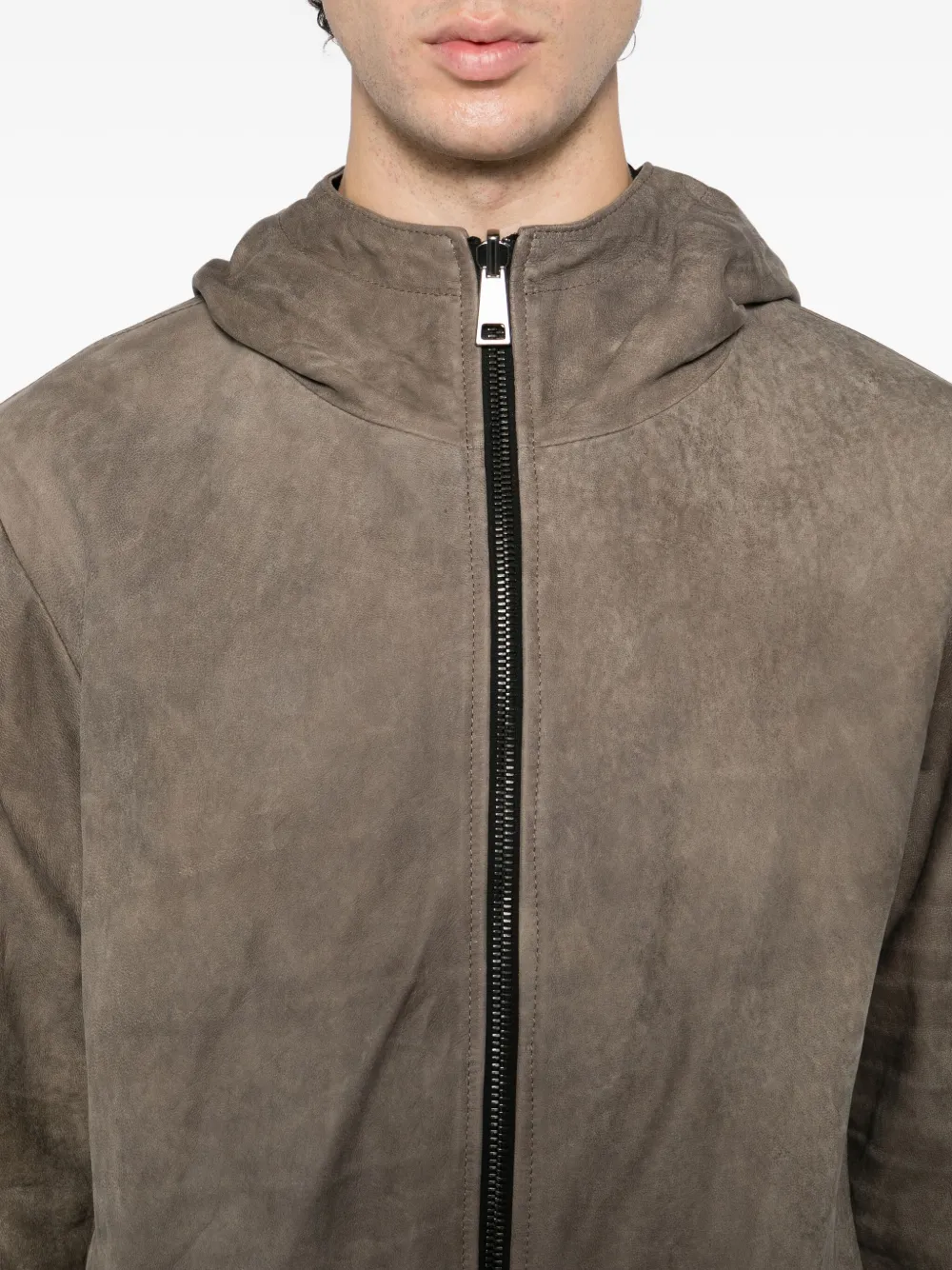 Giorgio Brato Leather Jacket In Gray