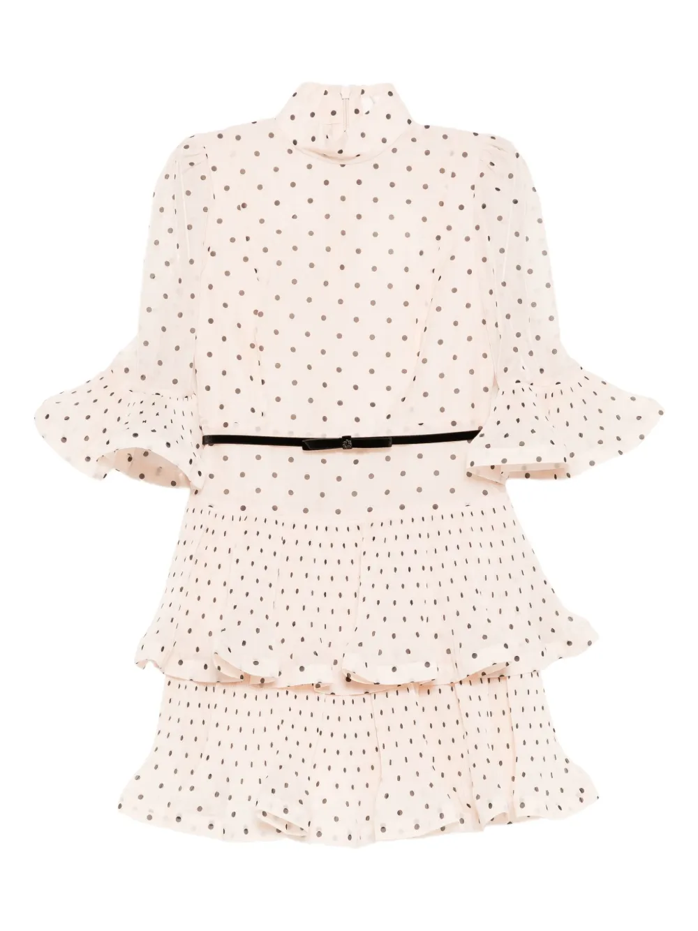 ZIMMERMANN pleated polka dot mini dress | Neutrals | Image 1