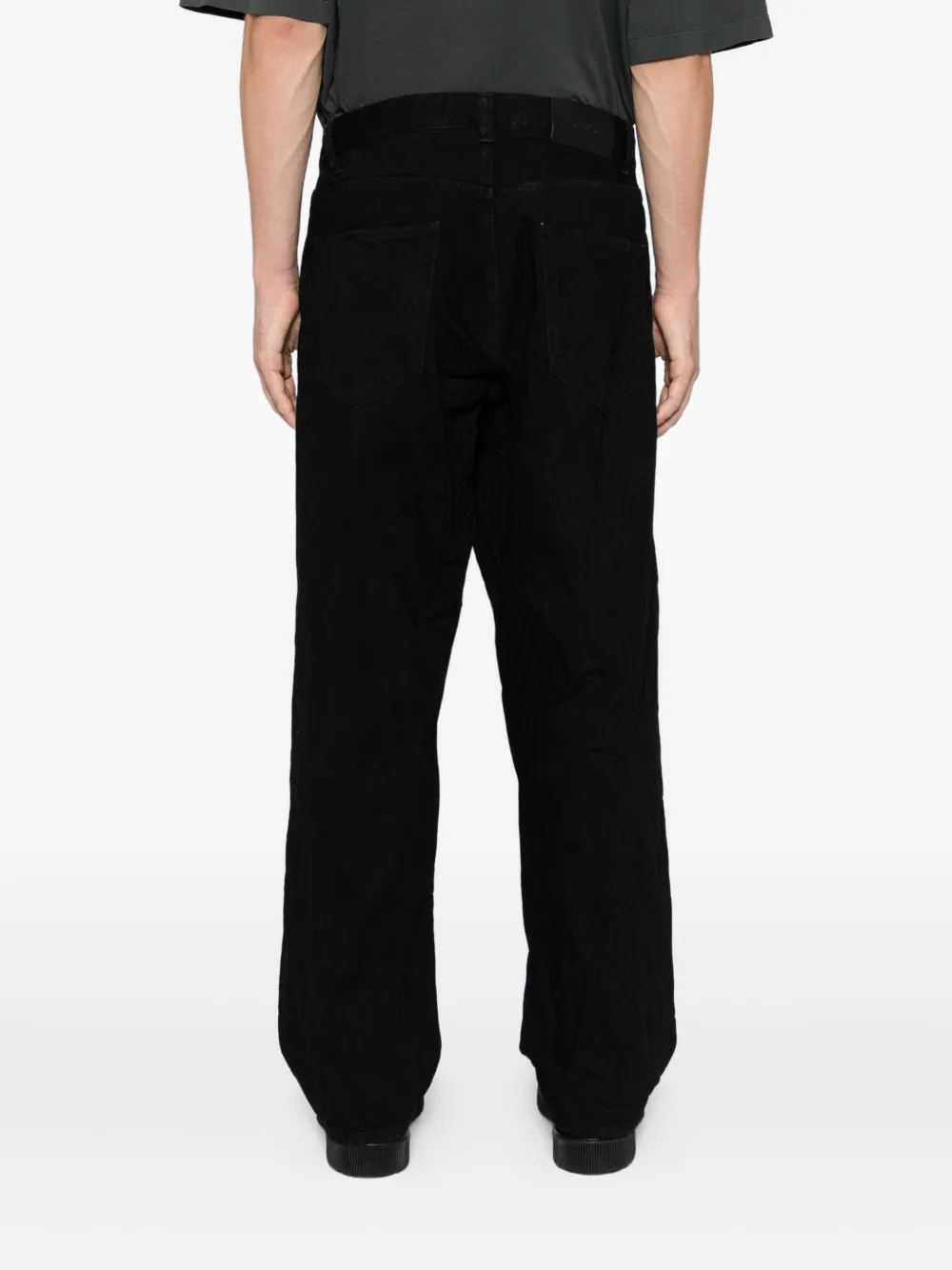 Studio Nicholson Seb Crinkle Denim Pants In Black