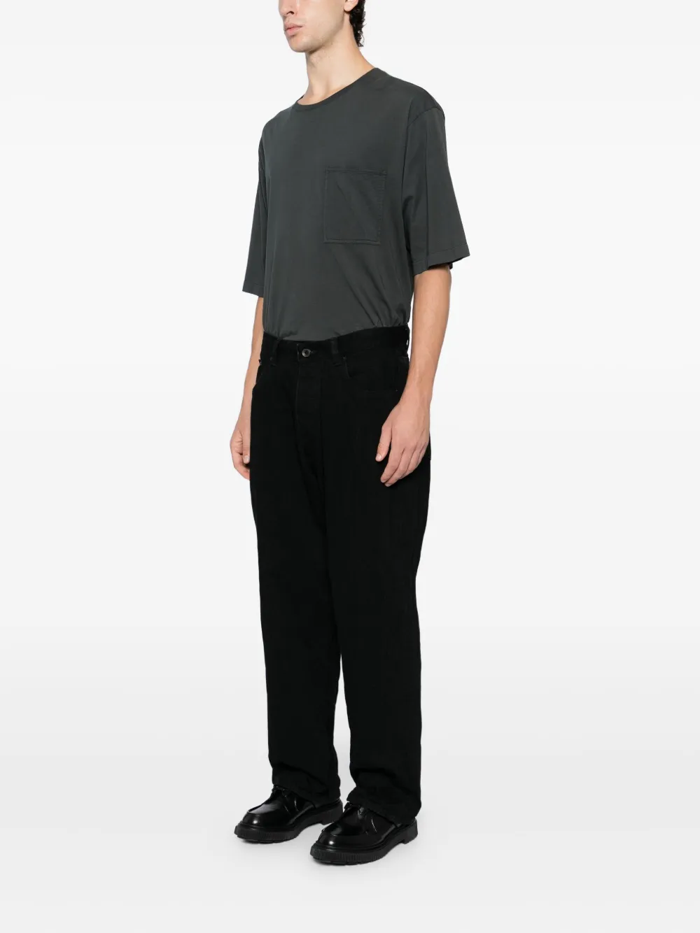 Studio Nicholson Seb Crinkle Denim Pants In Black
