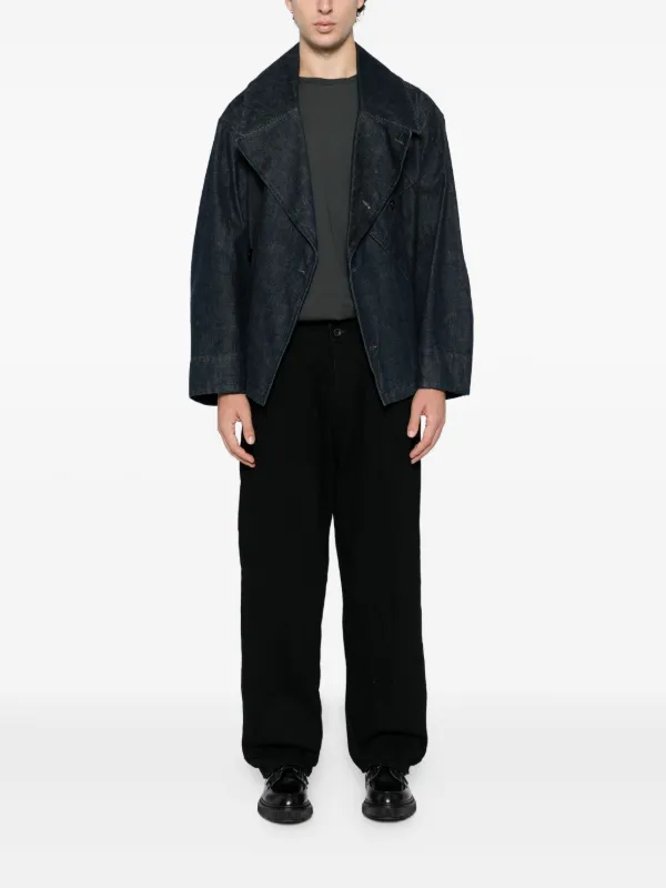 Studio Nicholson Seb Crinkle Denim Pants | Black | FARFETCH