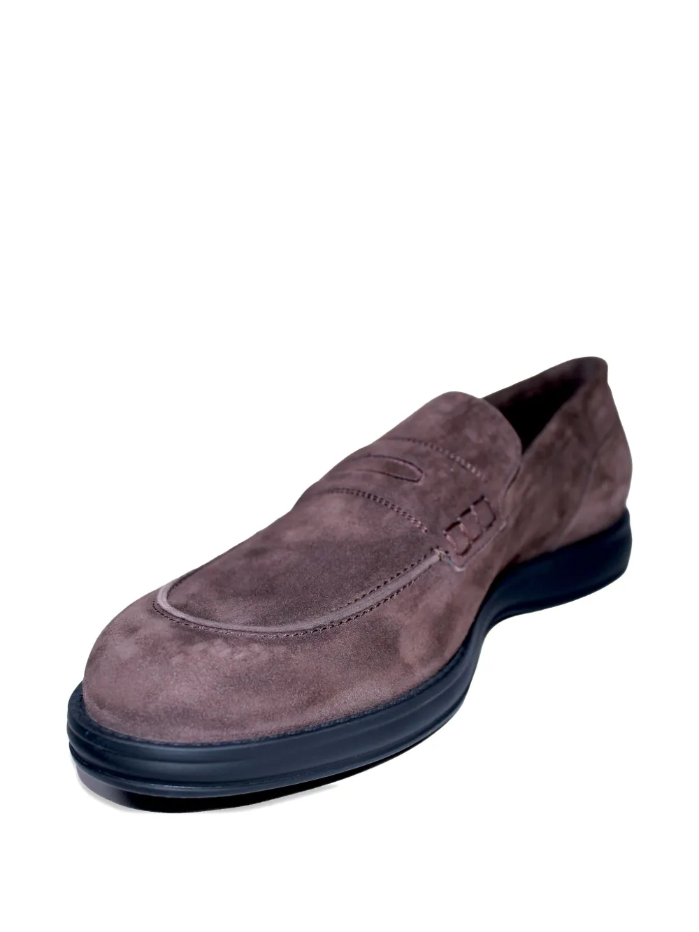 Brioni Suede Penny Loafers In Brown