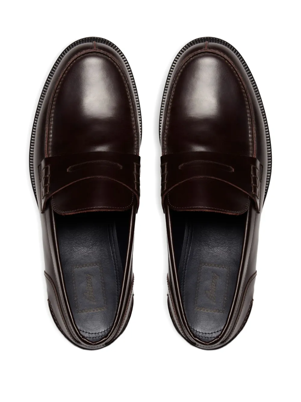 Brioni College leather penny loafers Brown