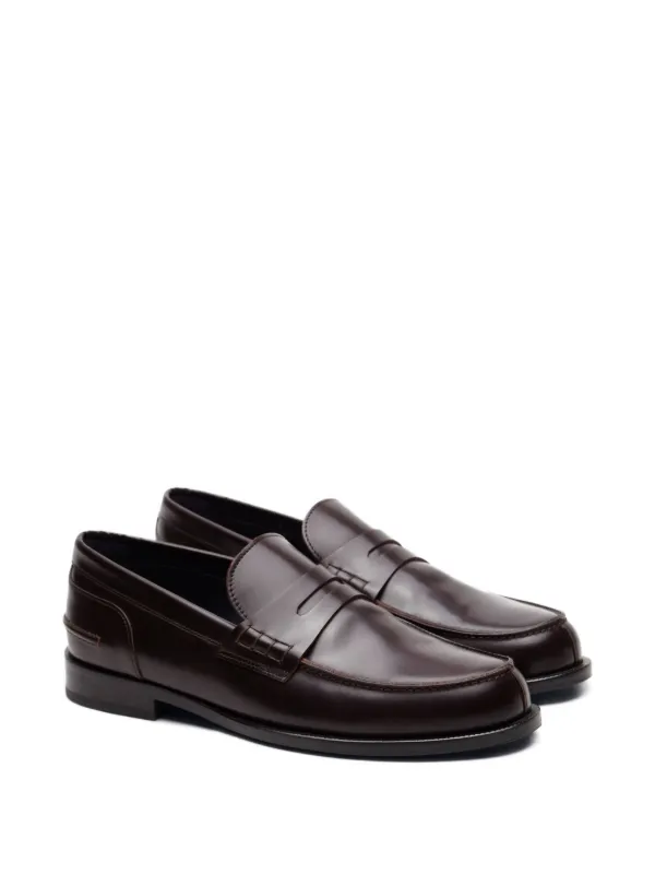 Brioni College Leather Penny Loafers | Brown | FARFETCH display picture 2