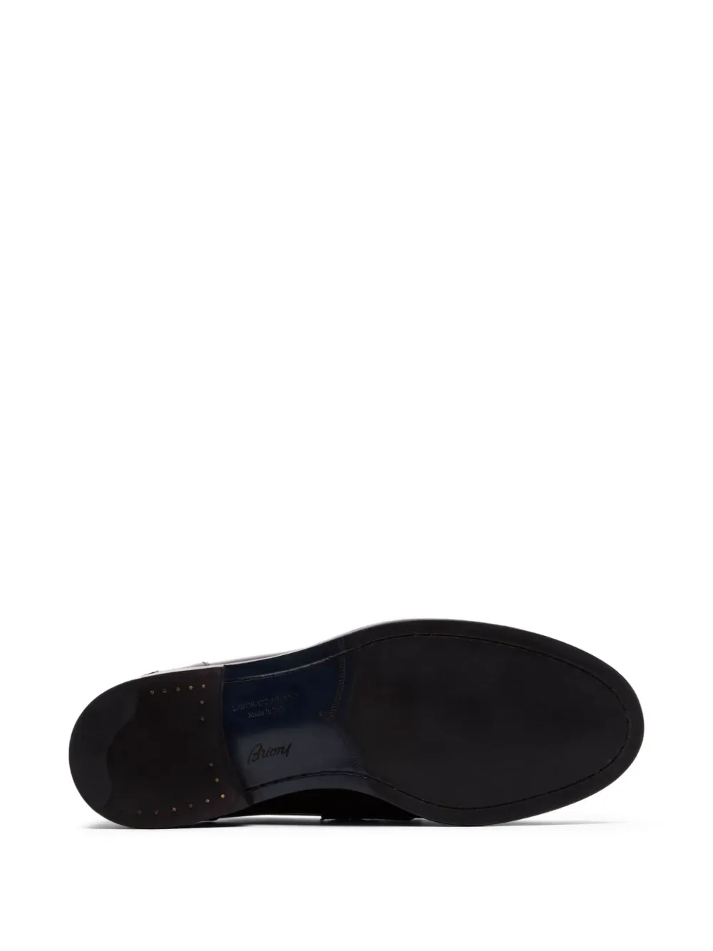 Brioni College leren penny loafers Bruin