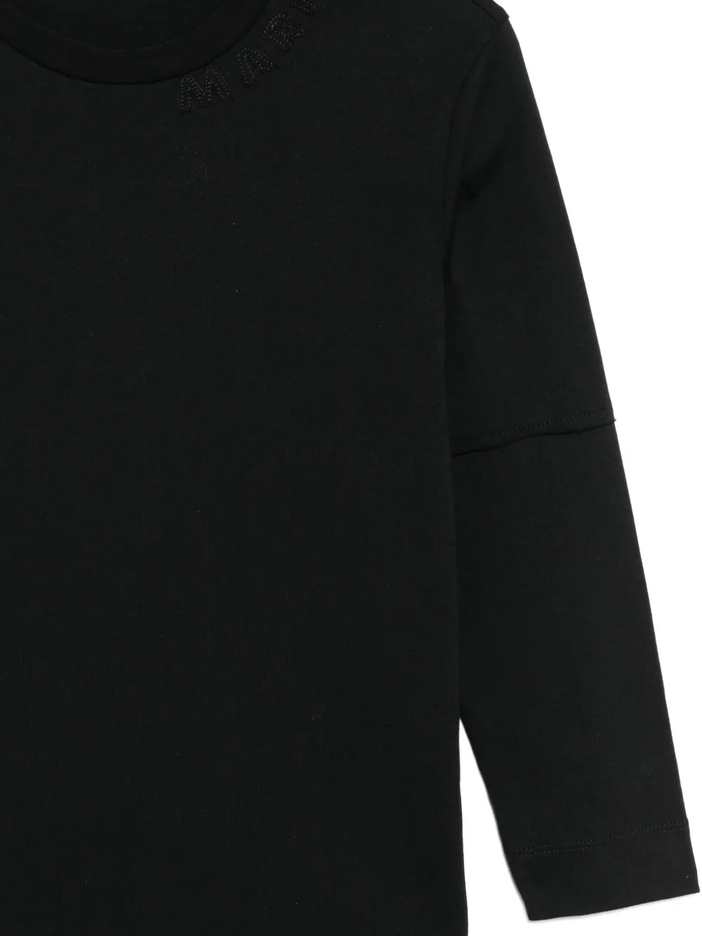 Marni Logo-embroidered T-shirt In Black