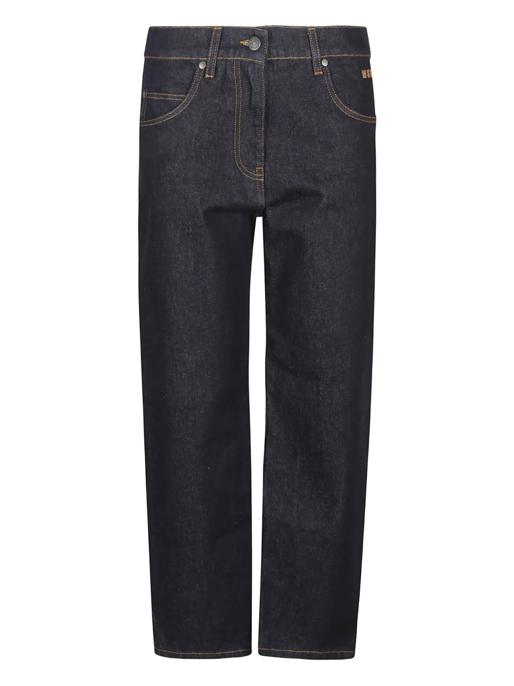MSGM logo-plaque straight-leg jeans Blauw