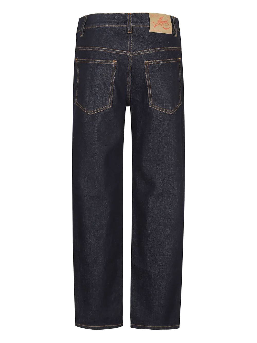 MSGM logo-plaque straight-leg jeans Blauw