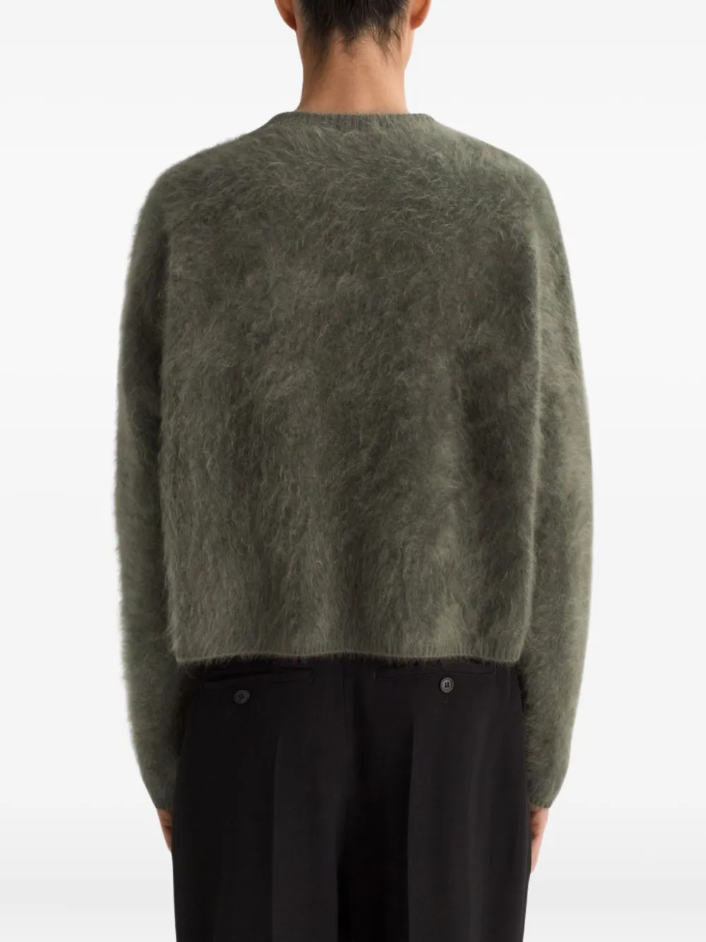 Soft Goat Brushed Cashmere Sweater In Green