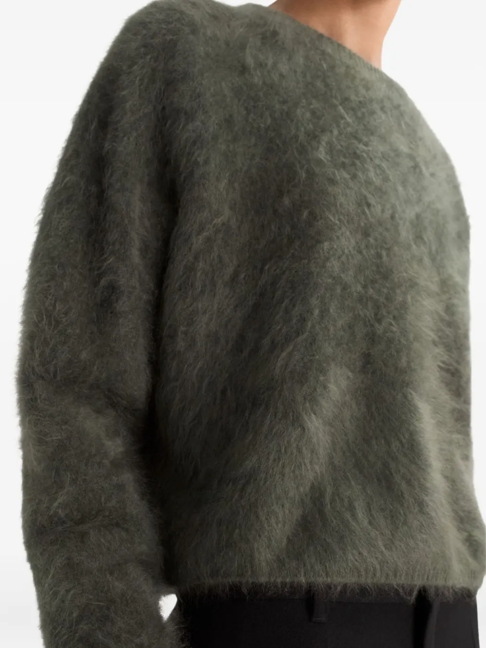 Soft Goat Brushed Cashmere Sweater In Green