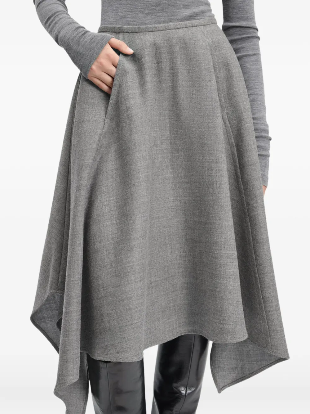 Bite Studios Melange Maxi Skirt In Gray