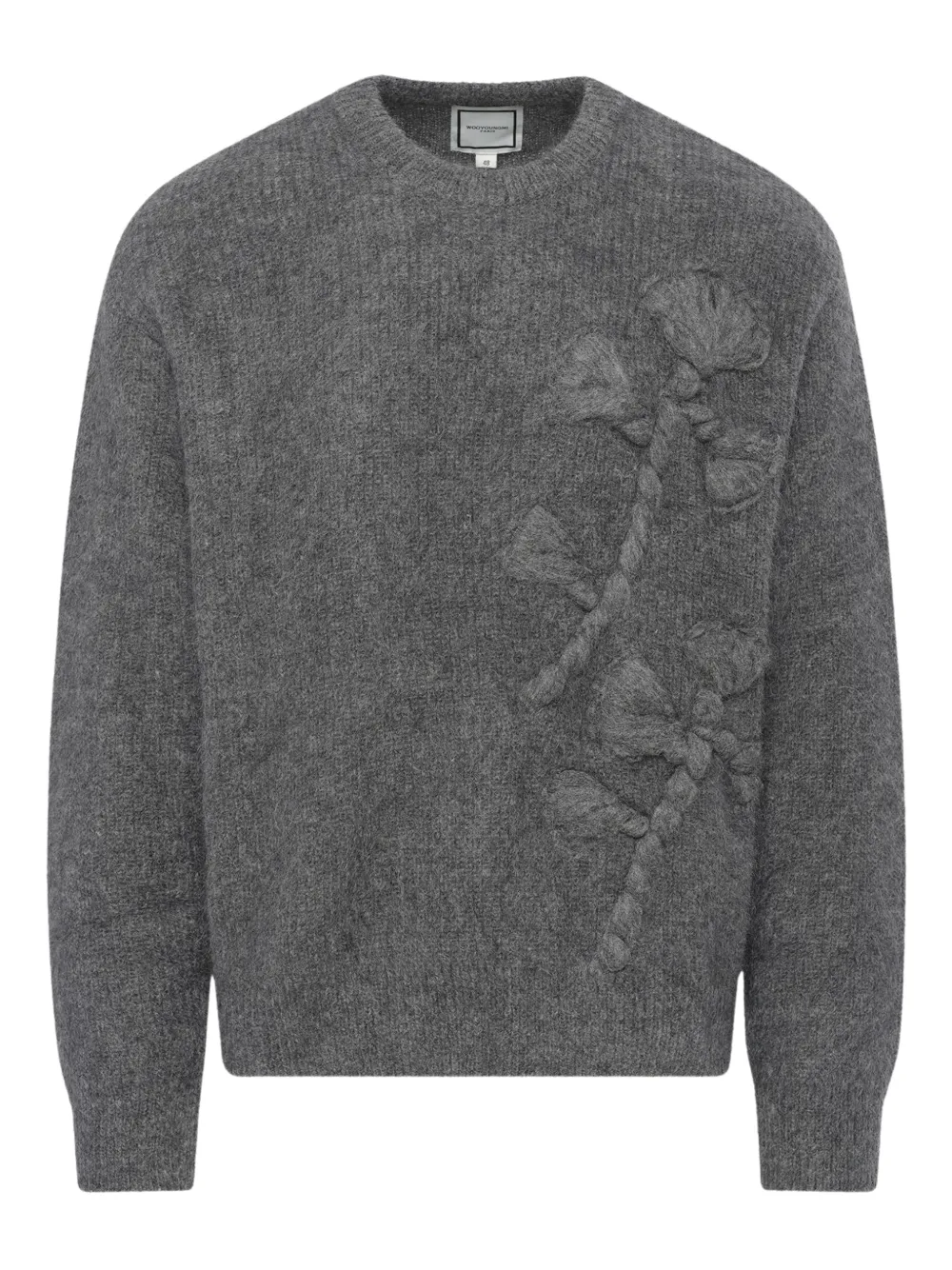 Wooyoungmi cable-embroidered sweater | Grey | Image 1