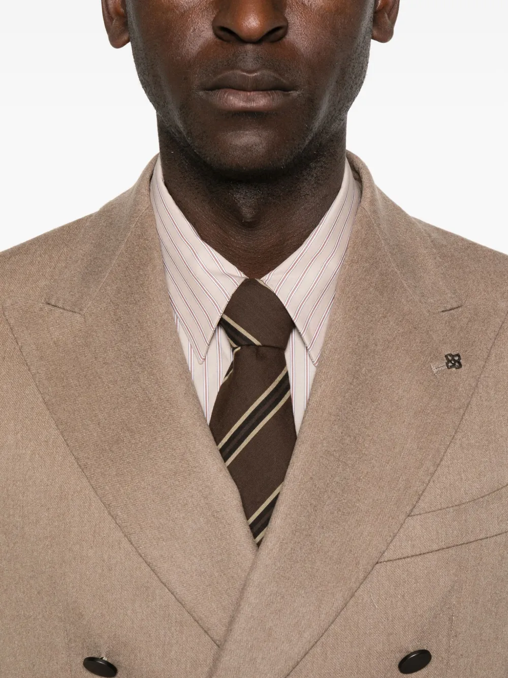 Tagliatore Jack met dubbele rij knopen en zak Bruin