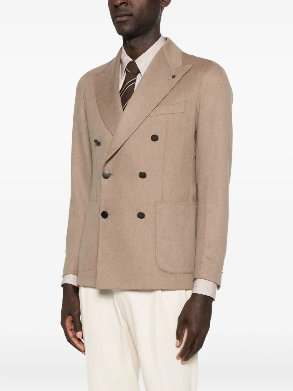 Tagliatore Jack met dubbele rij knopen en zak Bruin