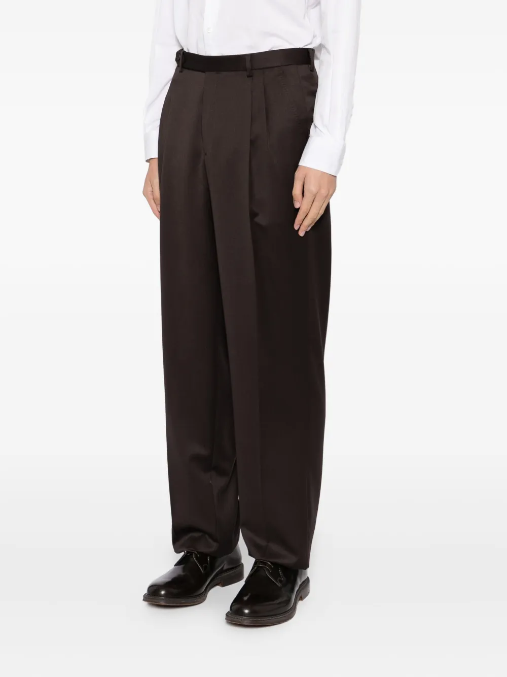 Brioni Wool Trousers In Brown