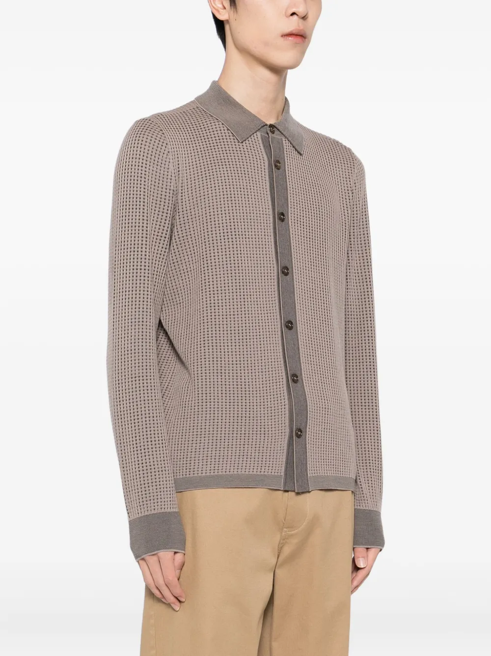 Brioni Overhemd met jacquard Bruin