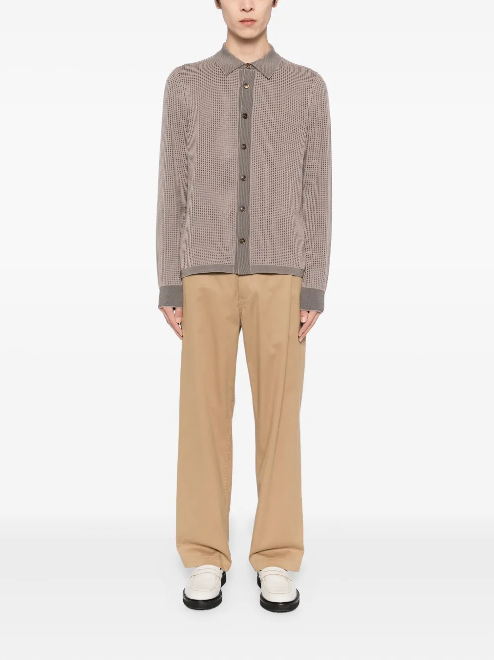 Brioni Overhemd met jacquard - Bruin