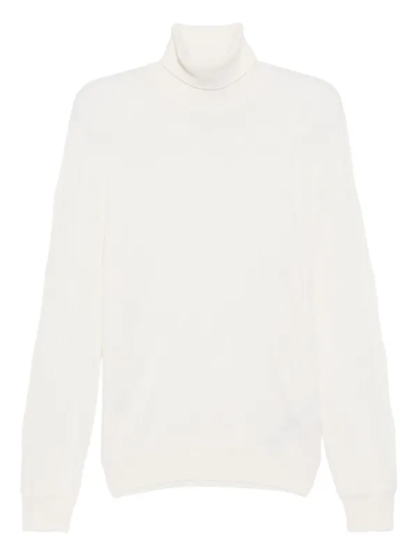 Brioni Turtle-neck Jumper in Neutrals