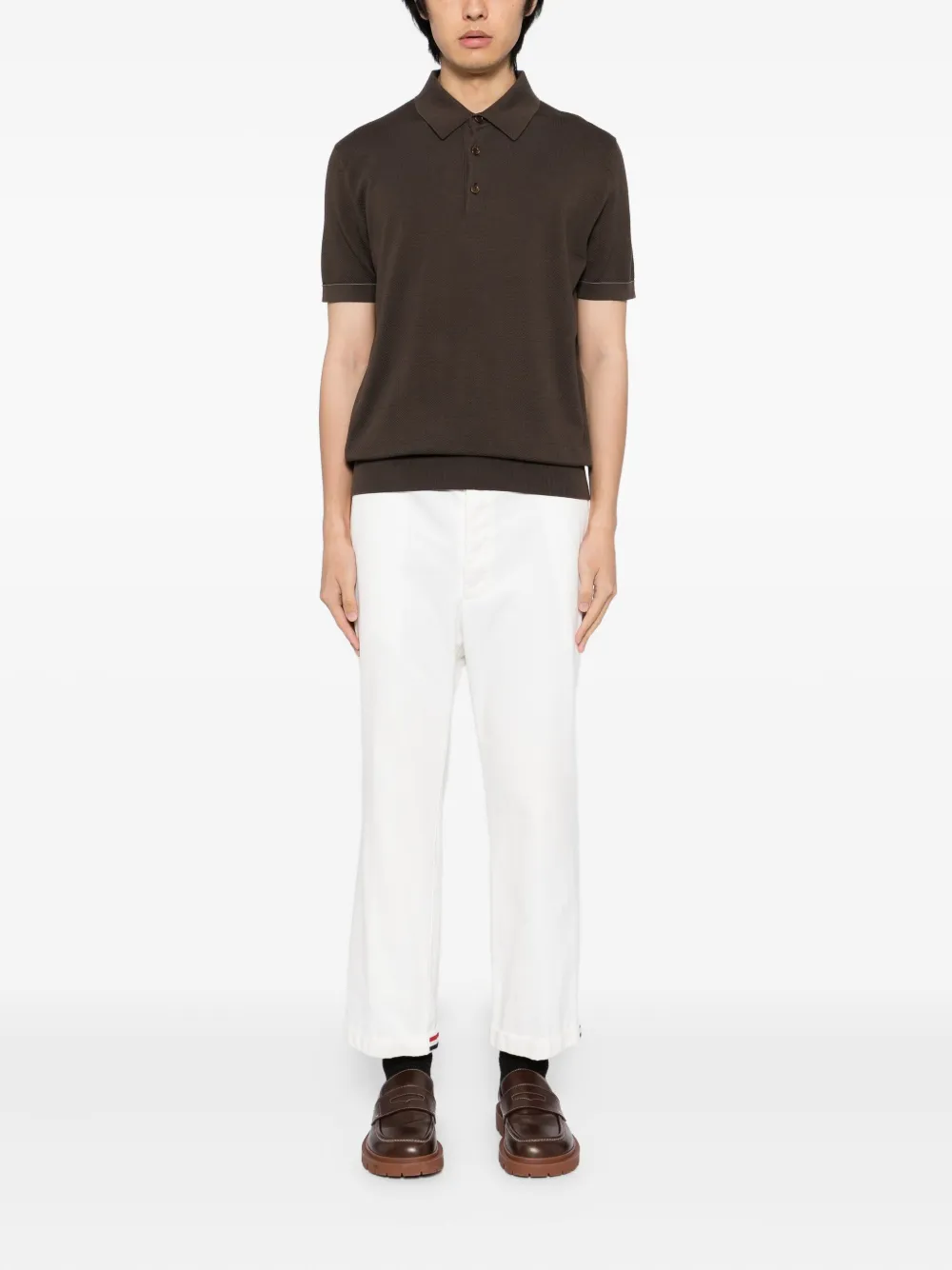 Brioni knitted polo shirt - Bruin