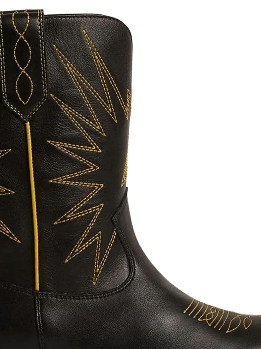 Golden Goose Kids embroidered leather boots - Zwart