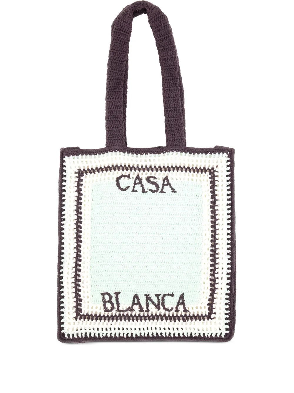 Casablanca crochet-motif tote bag – White