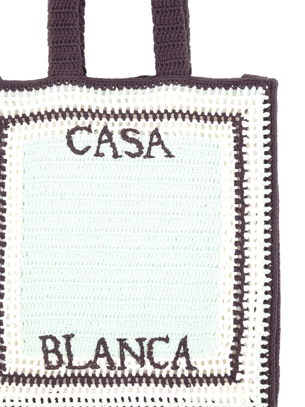 Casablanca Shopper met gehaakt patroon Wit