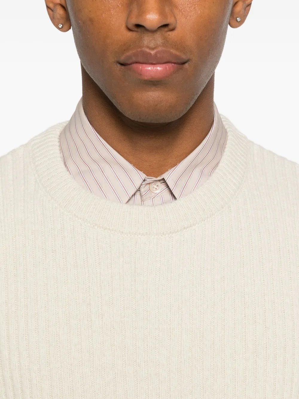 Apc Ribbed Crew-neck Sweater In Neutral